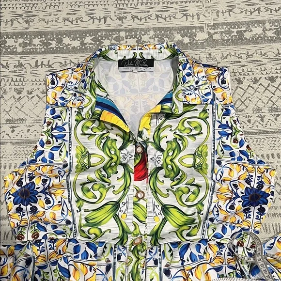 🌟 Dalia McPhee Vibrant Tile Print Maxi Dress – Size Large – Like New 🌟 - Picture 15 of 15